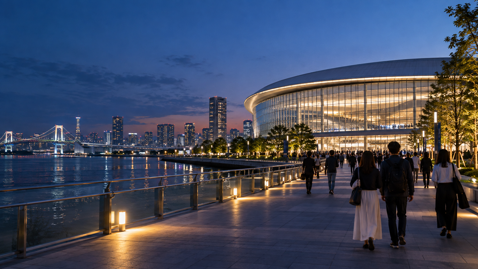 TOYOTA ARENA TOKYO周辺の夜景とライブ遠征をイメージした風景