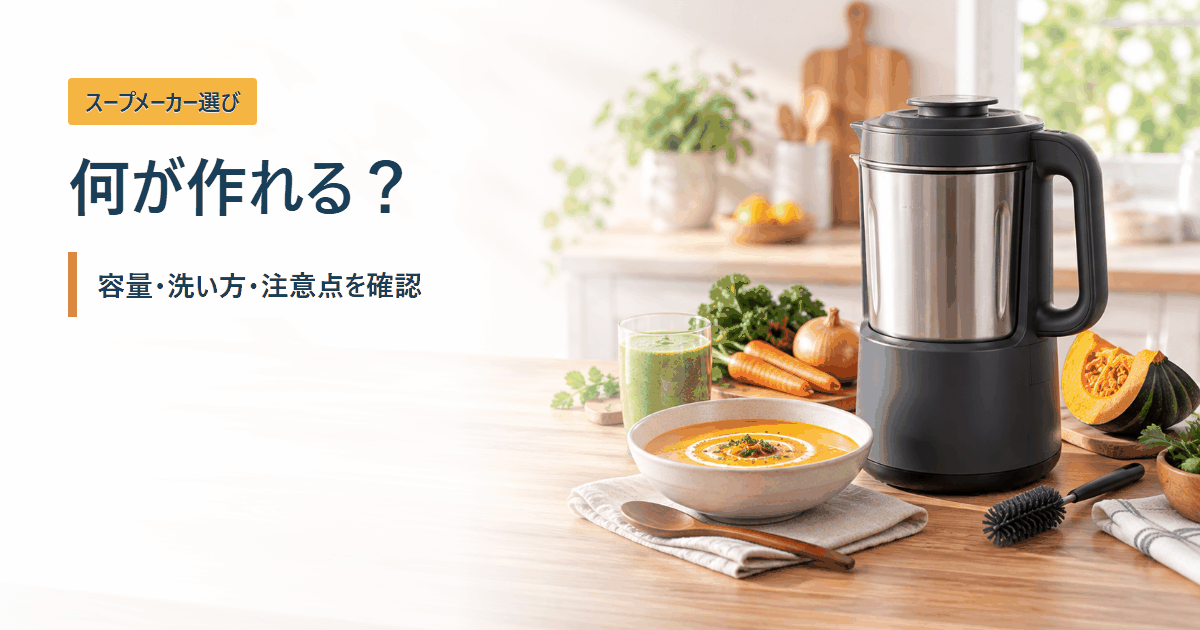 Ninja SOUPi QH201Jで作れる料理・容量・洗い方を調べるイメージ