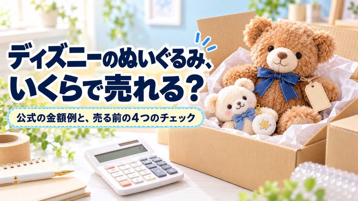 ディズニーのぬいぐるみ、いくらで売れる？公式の金額例と売る前の4つのチェック