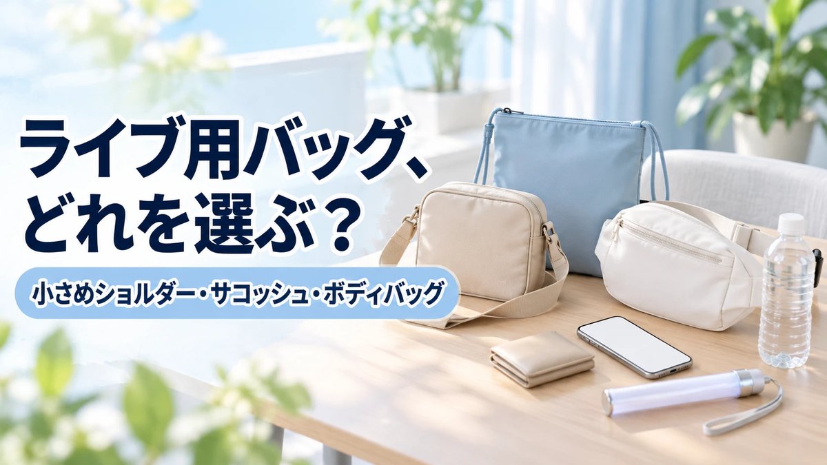 ライブ用バッグ、どれを選ぶ？小さめショルダー・サコッシュ・ボディバッグ
