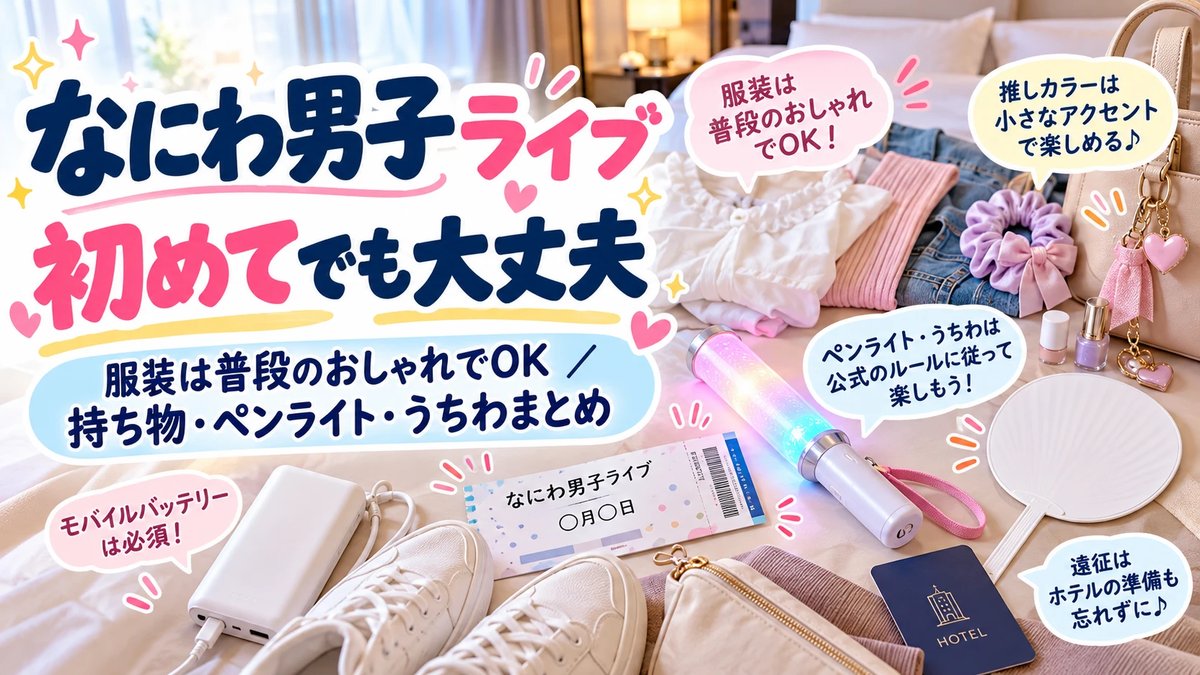 なにわ男子ライブ 初めてでも大丈夫｜服装は普段のおしゃれでOK・持ち物・ペンライト・うちわまとめ